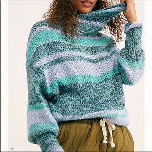 Free People Multicolor Cowl Neck Sweater